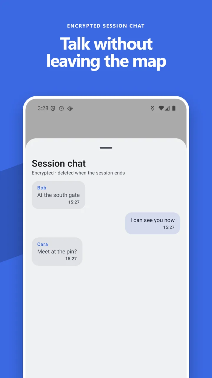 Encrypted Wherio session chat
