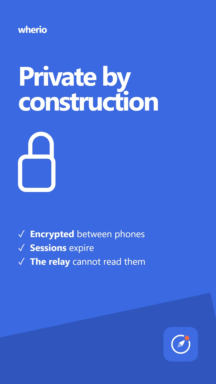 Wherio is private by construction